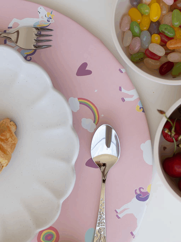 Capa para Individual Circular KIDS Unicórnios