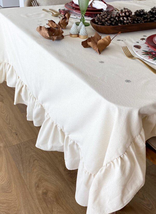 Toalha de mesa com folho Lapónia