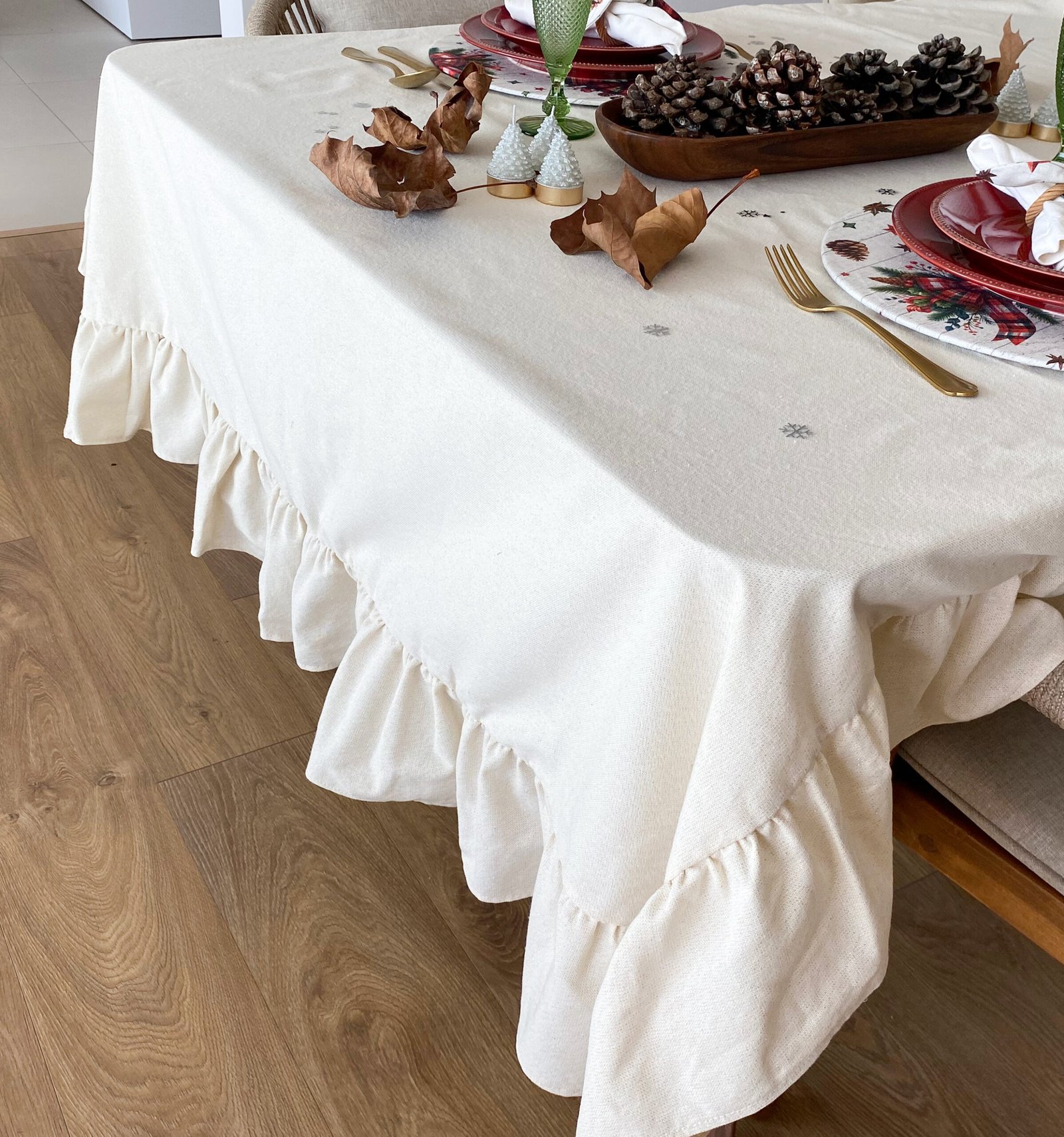 Toalha de mesa com folho Lapónia