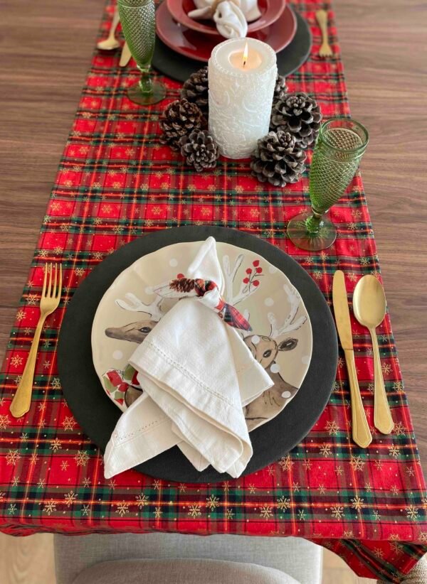 Caminho de mesa reversível em xadrez Lapónia