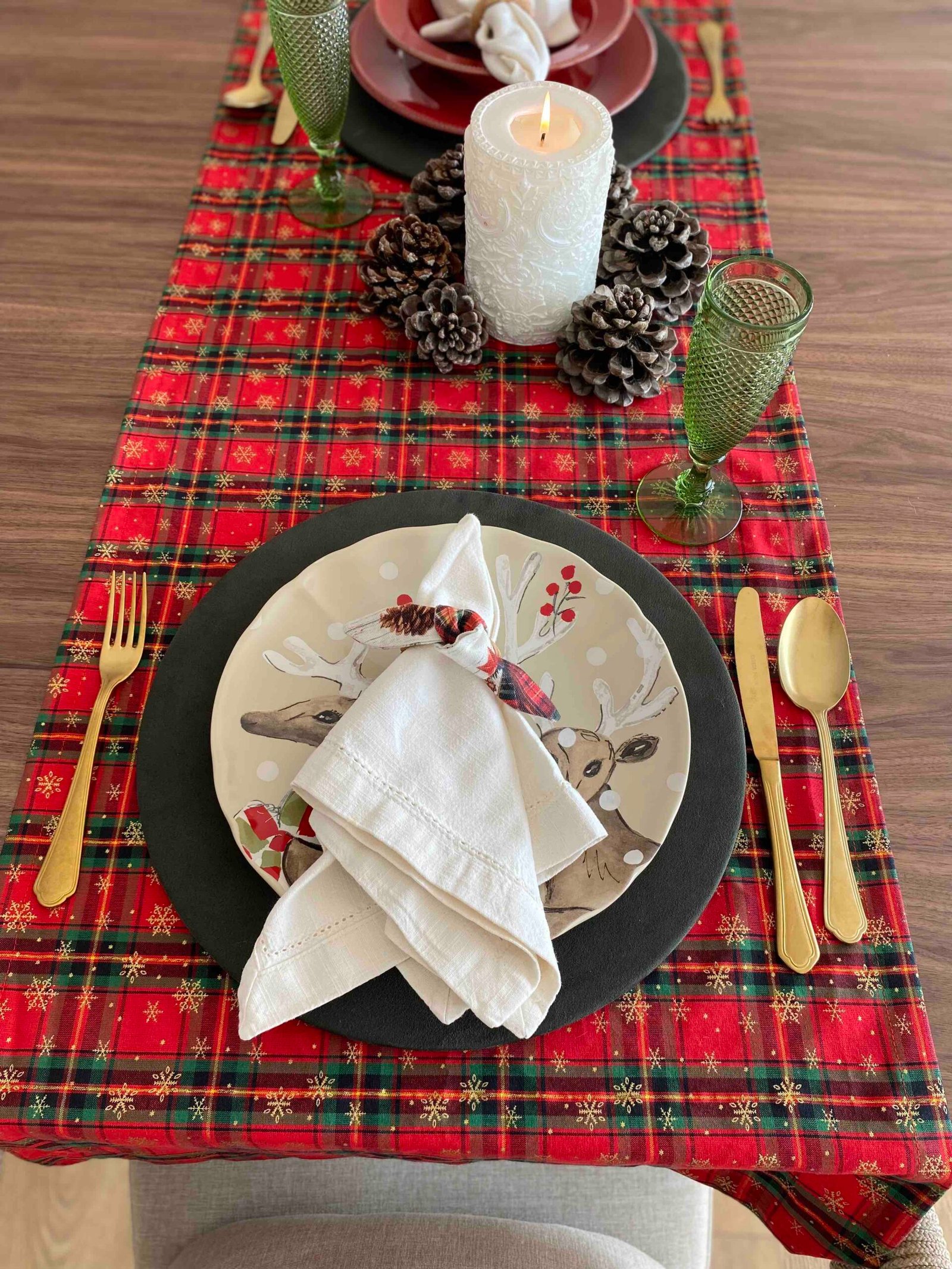 Caminho de mesa reversível em xadrez Lapónia