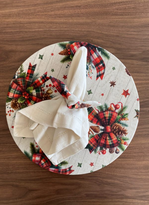 Capa para Individual Circular com laço Lapónia